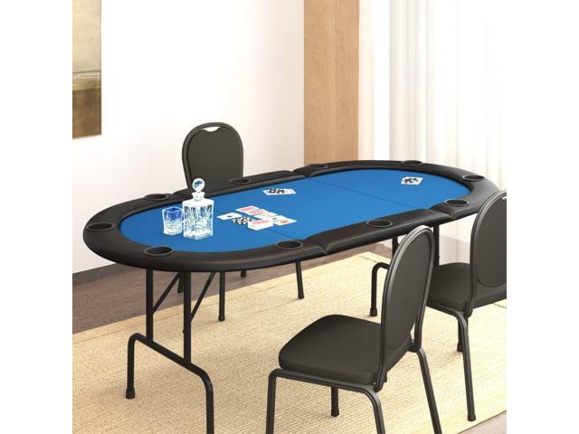 vidaXL 10-Player Folding Poker Table Blue 81.1'x41.7'x29.5'