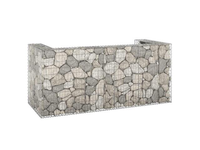 vidaXL Gabion Wall for Garbage Bins Galvanized Steel 100'x39.4'x43.3'