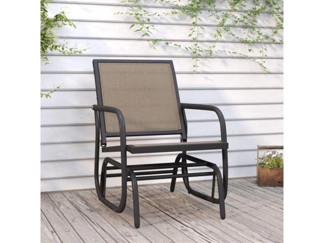 vidaXL Garden Glider Chair Brown 24'x29.9'x34.3' Textilene & Steel
