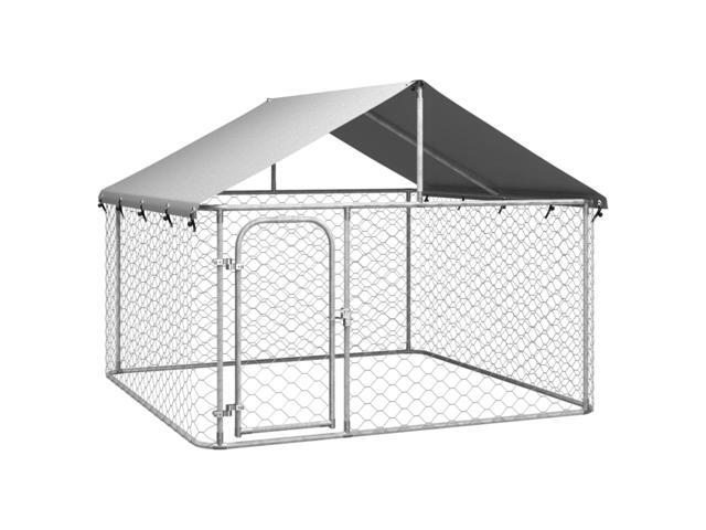 vidaXL Outdoor Dog Kennel with Roof 78.7'x78.7'x59.1'