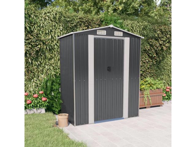 vidaXL Garden Shed Anthracite 75.6'x42.5'x87.8' Galvanized Steel