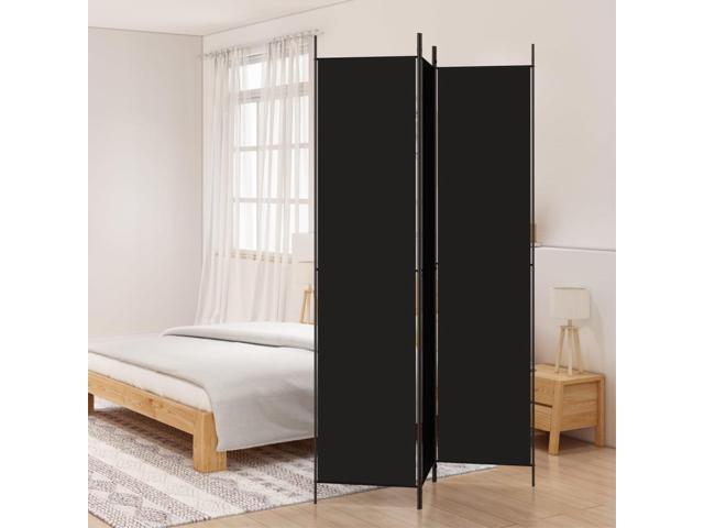 vidaXL 3-Panel Room Divider Black 59.1'x86.6' Fabric