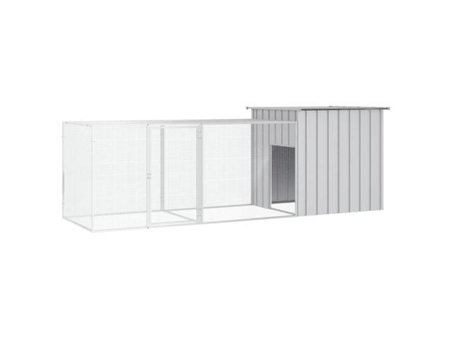 vidaXL Chicken Cage Gray 118.1'x35.8'x39.4' Galvanized Steel