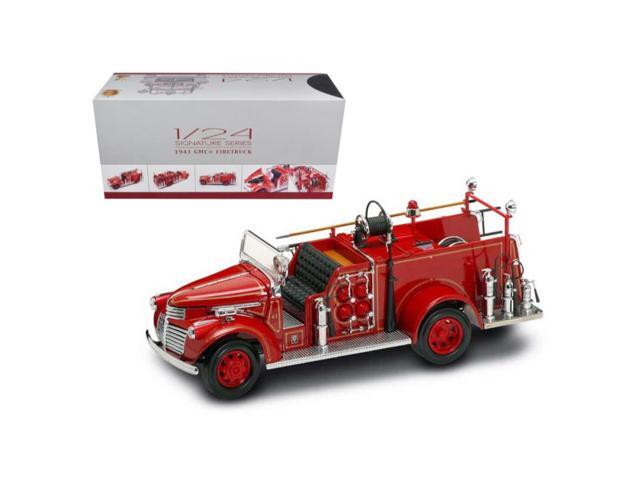 1941 GMC Fire Engine Red with Accessories 1/24 Diecast Model Car by Road Signature