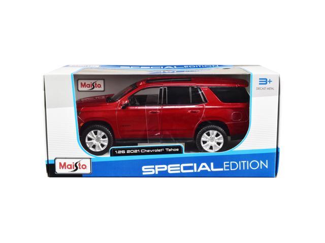 2021 Chevrolet Tahoe Red Metallic with Sunroof 1/24 Diecast Model Car by Maisto