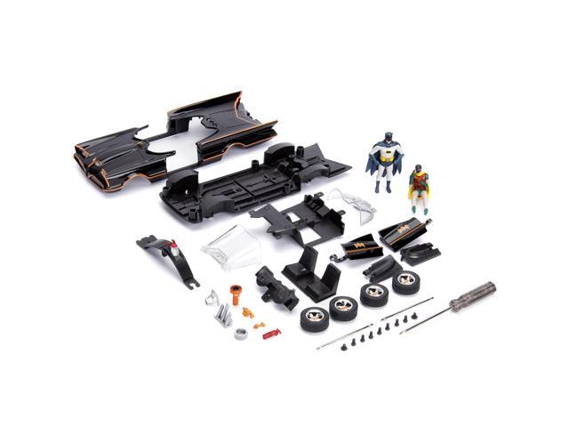 Model Kit Classic Batmobile Black with Batman Diecast Figure 'Batman' (1966-1968) TV Series 'Build N' Collect' 1/24 Diecast Model Car by Jada