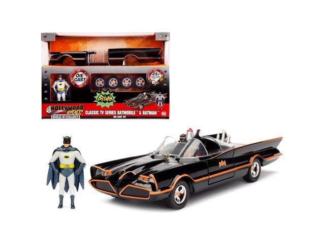 Model Kit Classic Batmobile Black with Batman Diecast Figure 'Batman' (1966-1968) TV Series 'Build N' Collect' 1/24 Diecast Model Car by Jada
