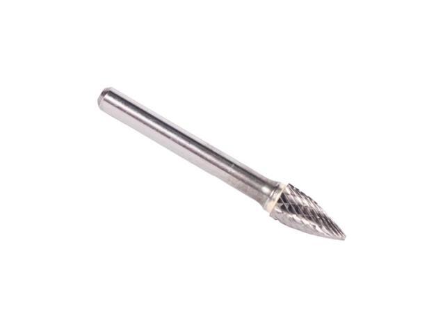 Drill America DUL Series Solid Carbide Bur, Double Cut, SG13 Tree - Pointed End, 1/4' Shank, 1/2' Head Diameter, 3/4' Cutting Length (Pack of 1)