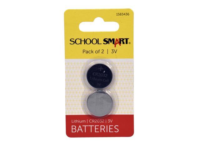 School Smart CR2032 3 Volt Battery, Pack of 2