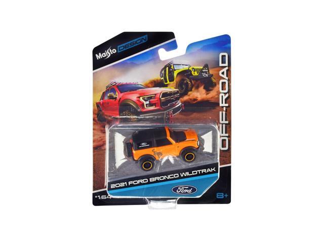 2021 Ford Bronco Wildtrak Orange Metallic with Black Top 'Off-Road' 'Maisto Design' Series 1/64 Diecast Model Car by Maisto