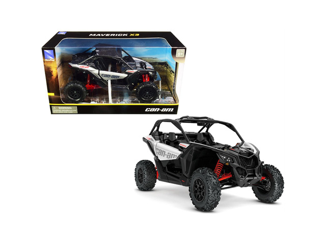 CAN-AM Maverick X3 ATV Hyper Silver and Red 1/18 Diecast Model by New Ray