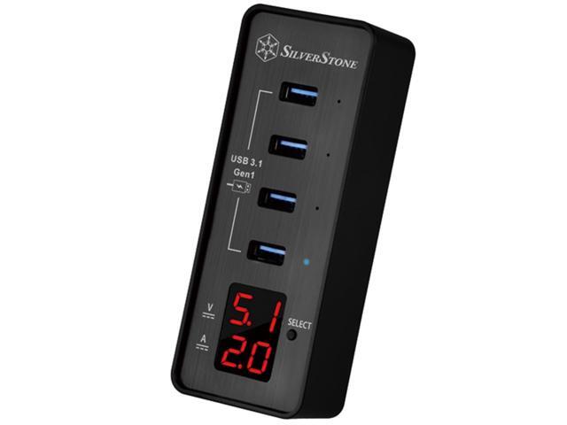 A smart four port USB 3.0 hub with fast charging and power meter