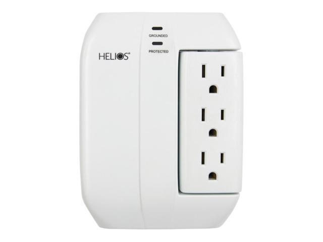 Helios AS-HP-5R 5-Outlet Wall Tap Surge Protector with 2 USB Charging Ports