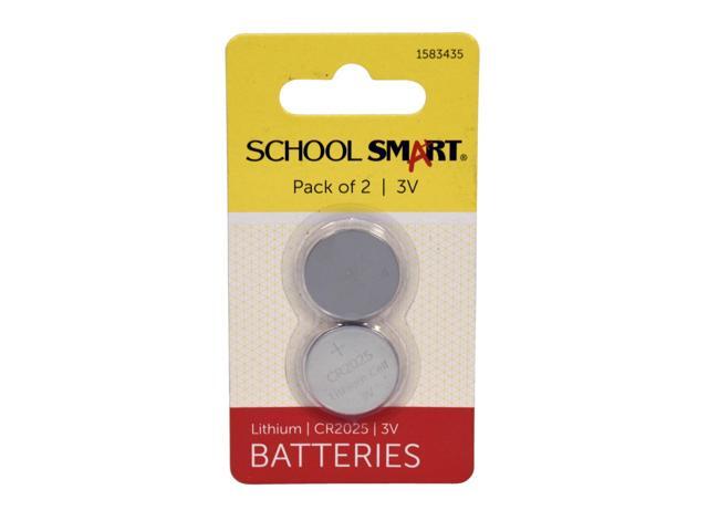 School Smart CR2025 3 Volt Battery, Pack of 2