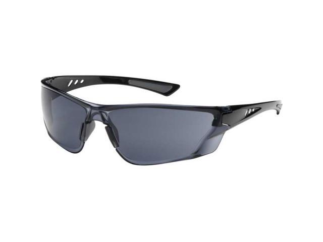 Rimless Safety Glasses with Gloss Black Temple, Gray Lens and Anti-Scratch/FogLess 3Sixty Coating