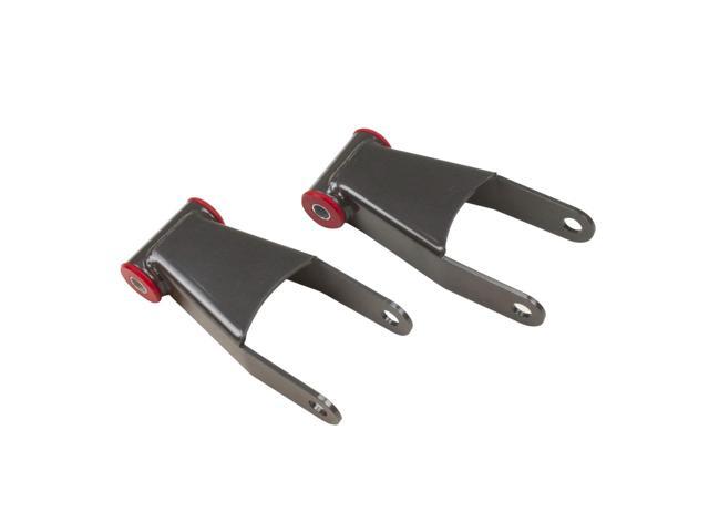 MaxTrac 411420 Leaf Spring Shackle Kit 2 in. Lowering Rear Powder Coated Grey Incl. Greasable Bushings/Sleeves Leaf Spring Shackle Kit