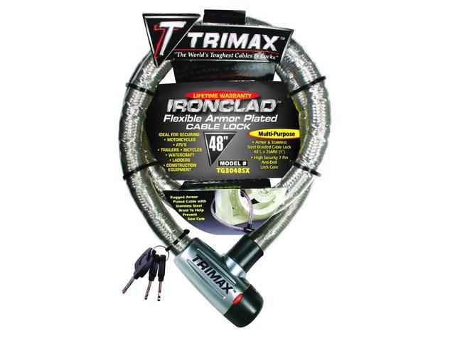 Trimax TG3048SX Supermax Security Armor Plated 48' x 26mm Stainless Steel Locking Cable