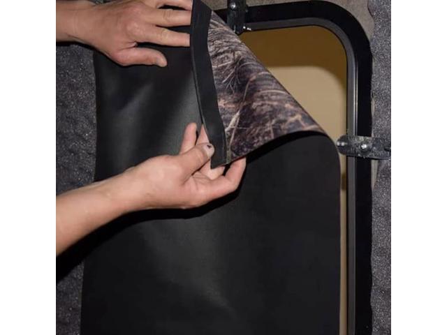 Banks Outdoors ST4CUR Hunting Blind Camouflage Curtain Kit with Magnetic Window Attachment Strips and Black Background for Stump 4 Box Blind