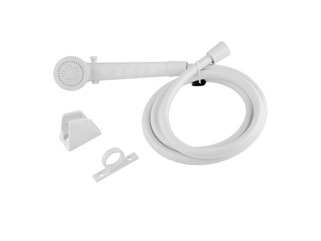 Dura Faucet DF-SA130-WT RV Economical Shower Head and 60-inch Hose Kit - Water-Saving Trickle Switch (White)