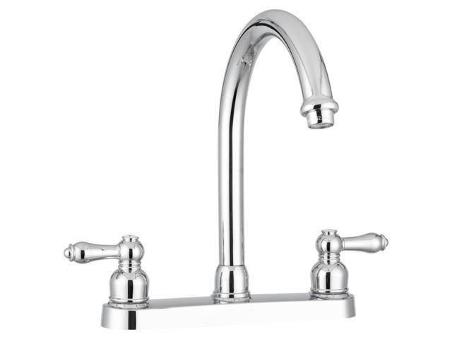 Dura Faucet DF-PK340L-CP RV Non-Metallic J-Spout Kitchen Sink Faucet (Chrome)