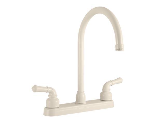Dura Faucet DF-PK330HC-BQ RV J-Spout Kitchen Sink Faucet (Bisque Parchment)