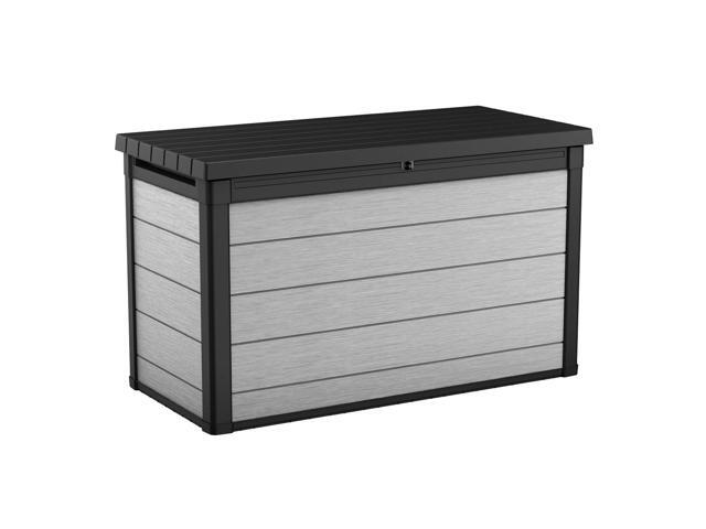 Keter Denali 200 Gallon Resin Large Deck Box with Double Wall 20mm Panels - Paintable and Drillable-Organization and Storage for Patio Furniture...