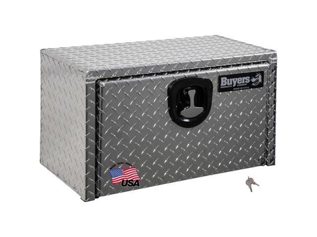 Buyers Products 1705150 Diamond Tread Aluminum Underbody Truck Box with T-Handle Latch, 14 x 12 x 24 Inch