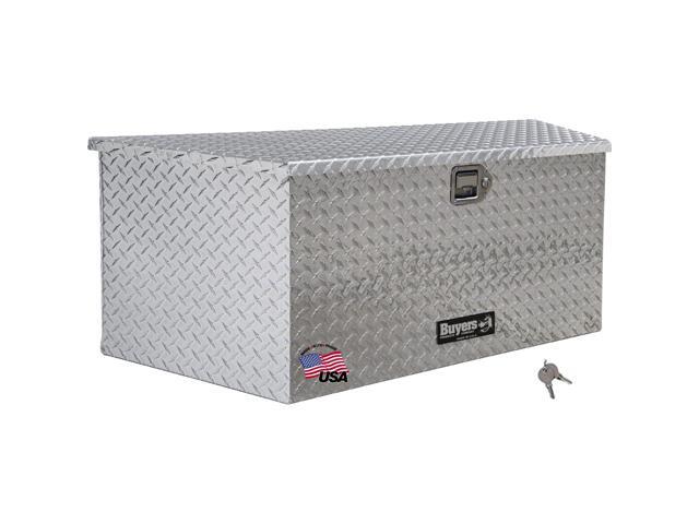 Buyers Products 1701385 Aluminum Trailer Tongue Box, 18.3 x 16.1 x 33.4 Inch, Silver Diamond Tread, Made In The USA, Trailer Tongue Tool Box For...