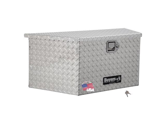 Buyers Products 1701380 Aluminum Trailer Tongue Box, 14 x 14.4 x 35.2 Inch, Silver Diamond Tread, Made In The USA, Trailer Tongue Tool Box For...