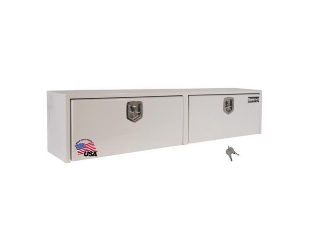 Buyers Products 1702840 White Steel Topsider Truck Box With T-Handle Latch, 16 x 13 x 72 Inch, Truck Tool Box For Storage And Organization,...