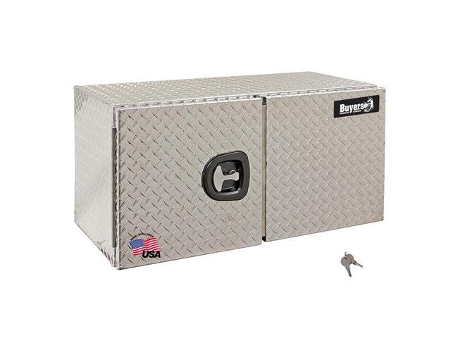 Buyers Products 1705215 Diamond Tread Aluminum Underbody Truck Box with Barn Door, 18 x 18 x 60 Inch