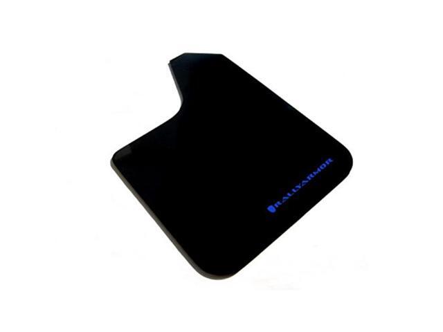 Rally Armor Universal fitment (no hardware) Basic Black Mud Flap w/Blue Logo
