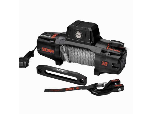 Overland Vehicle Systems Scar 12 Off Road Recovery Winch 12,000lb Steel Cable and Wireless Remote
