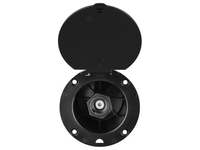 Dura Faucet DF-SA184-BK RV Outdoor Exterior Utility Spray Dock Port with Quick Connect Hookup (Black) (Black)