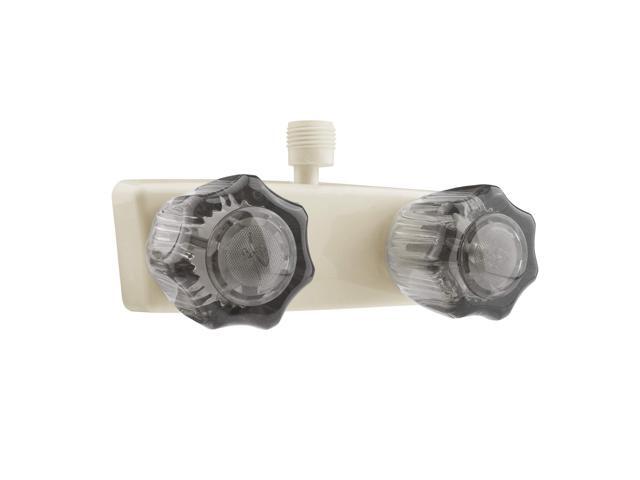 Dura Faucet DF-SA100S-BQ RV/Motorhome/Trailer Shower Faucet Valve Diverter with Smoked Acrylic Knobs (Bisque Parchment)