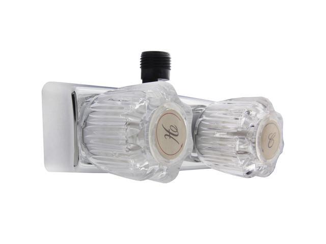 Dura Faucet DF-SA100A-CP RV/Motorhome/Trailer Shower Faucet Valve Diverter with Crystal Acrylic Knobs (Chrome)