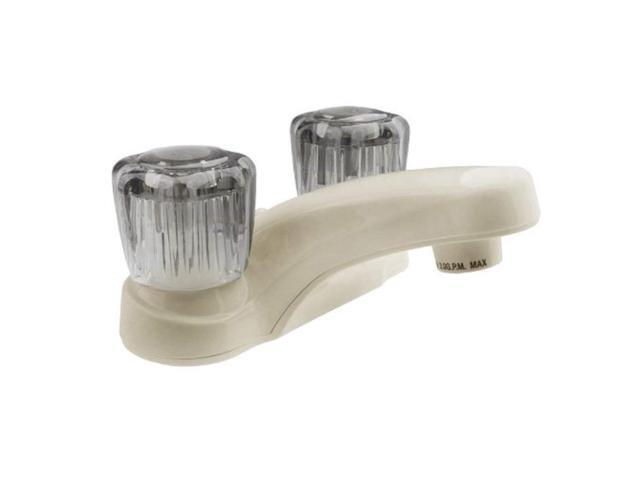 Dura Faucet DF-PL700S-BQ RV Bathroom Faucet with Smoked Acrylic Knobs (Bisque Parchment)