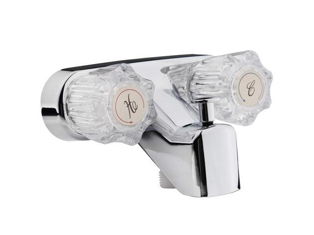 Dura Faucet DF-SA110A-CP RV Tub and Shower Faucet Valve Diverter with Crystal Acrylic Knobs (Chrome)