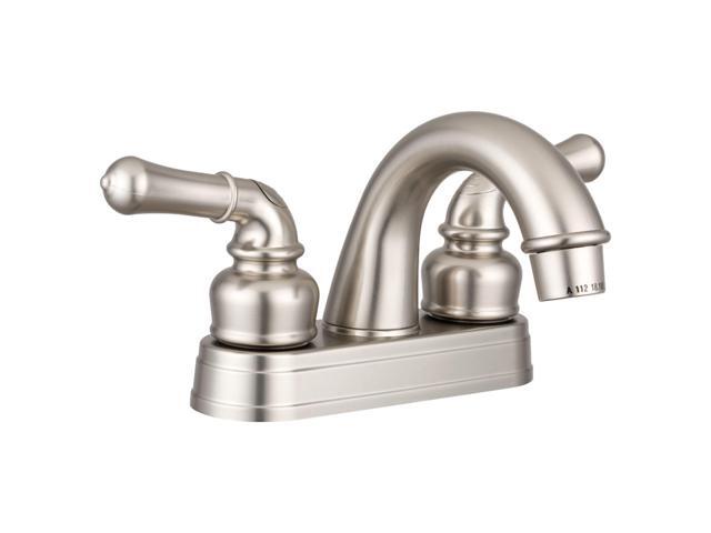Dura Faucet DF-PL620C-SN RV Bathroom Sink Faucet - Smooth Turning 2-Lever (Brushed Satin Nickel)