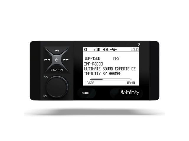 Infinity INF3000 AM/FM/WB, BT5, Aux in, USB Input, 4' Monochromatic LCD, Rotary, 2 ohm Stable
