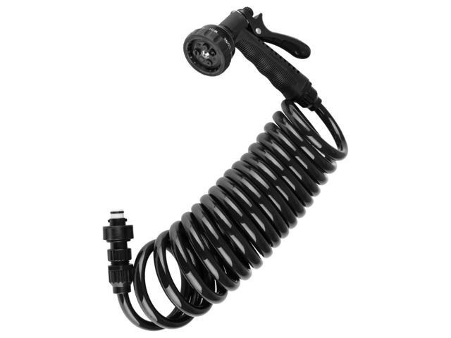 Dura Faucet DF-SA187-BK RV Exterior Quick Connect Sprayer with 7 Spray Settings and Coiled Hose Kit (Black)