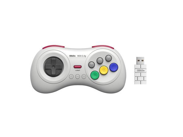 8BitDo M30 2.4G Wireless 6-Button Gamepad, White for Sega Genesis Mini, Mega Drive Mini, Nintendo Switch