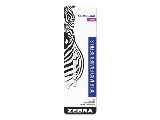Zebra Pen DelGuard Mechanical Pencil Eraser Refill, White, 5-Pack