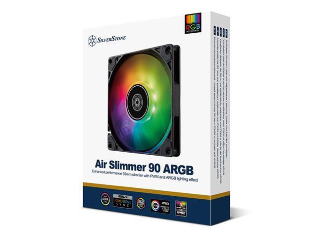 Silverstone Air Slimmer 90 ARGB Enhanced performance 92mm slim fan with PWM and ARGB lighting effect