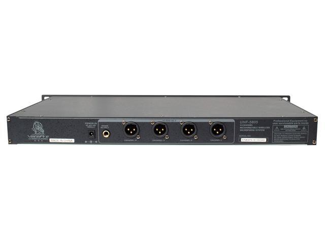 VocoPro UHF-5805-10 Professional Rechargeable 4 Channel UHF Wireless Mic System