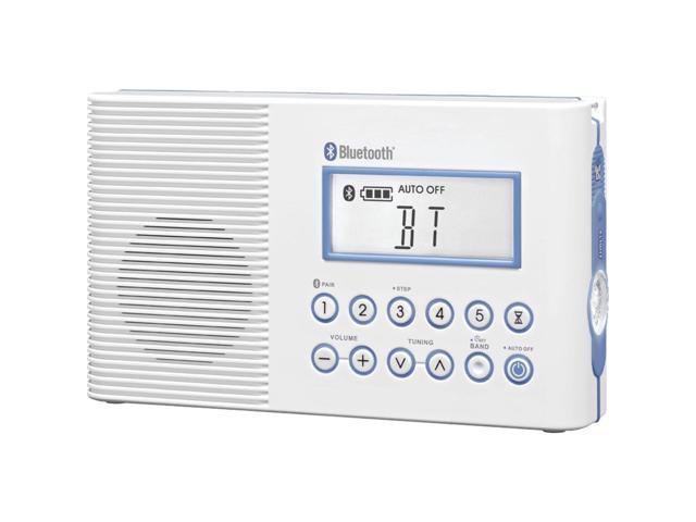 Sangean H202 AM/FM Weather Alert Waterproof Shower Radio, White
