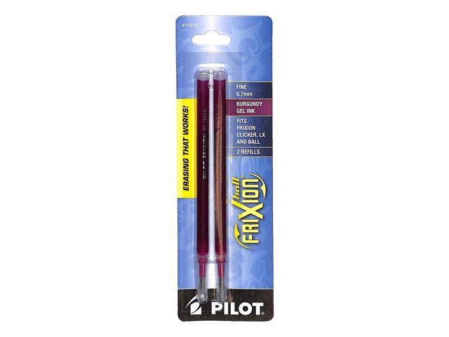 PILOT FriXion Gel Ink Refills For Clicker, LX & Ball Pens, Fine Point (0.7mm), Burgundy Ink, 2-Pack (15214)