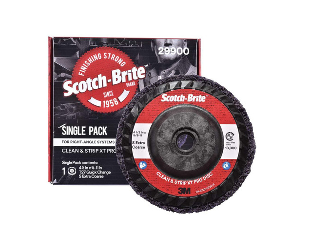 3M Scotch-Brite Clean and Strip XT Pro Disc, XO-DC, SiC Extra Coarse, T27, 4-1/2 in x 5/8'-11, Silicon Carbide Cuts Aggressively and Leaves a Fine...