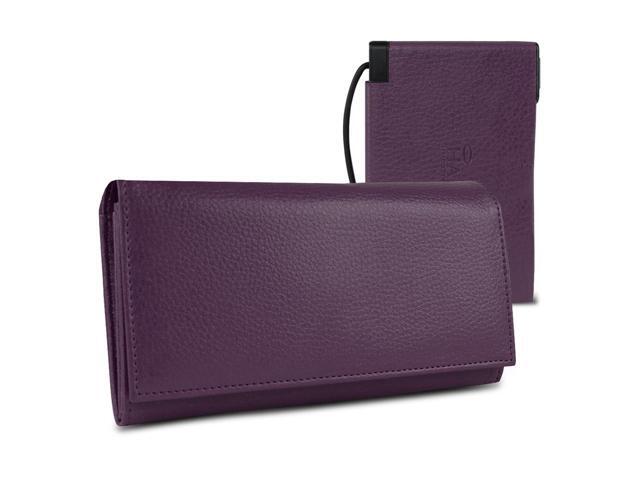 Halo Women's RFID Hack-Proof Wallet w/ 3000mAh Power Bank Battery Purple