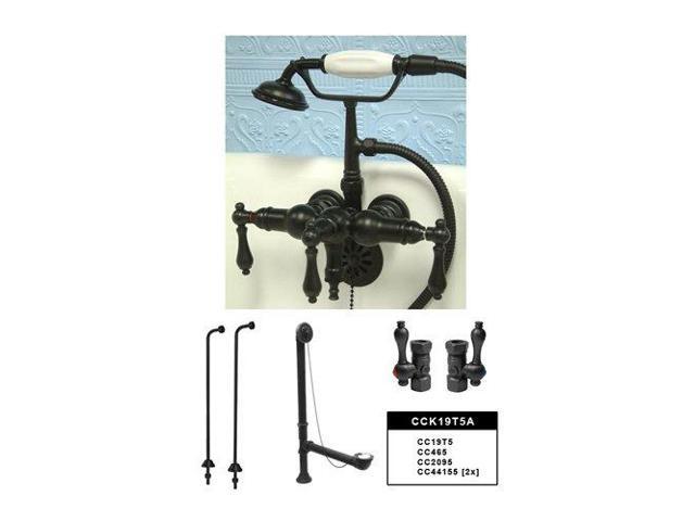 Kingston Brass CCK19T5A Vintage Wall Mount Down Spout Clawfoot Tub Faucet Packag